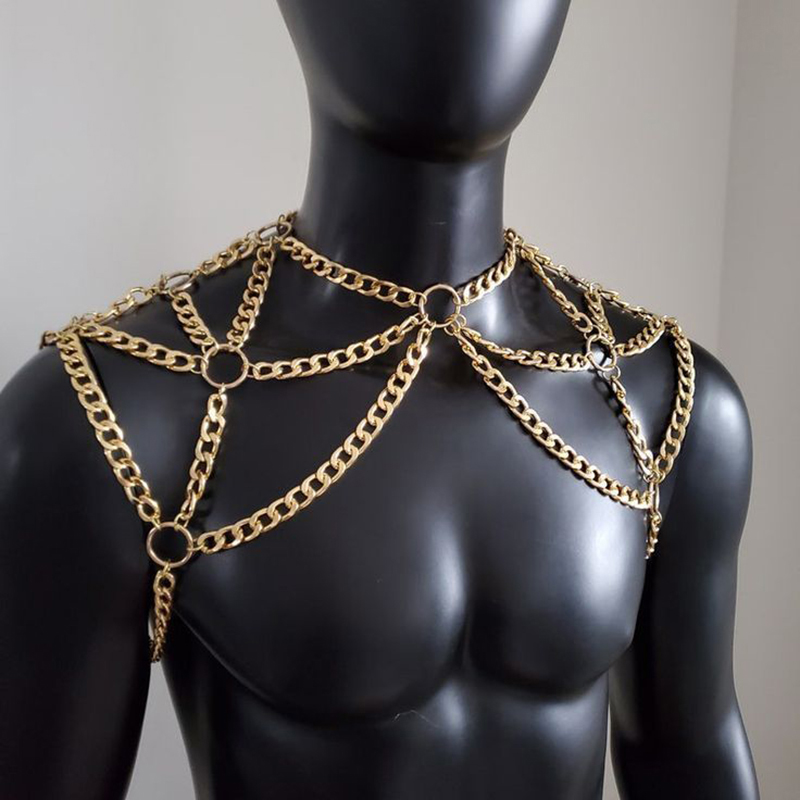 Body Jewelry Necklace - Punk hommes épaule corps chaîne dos