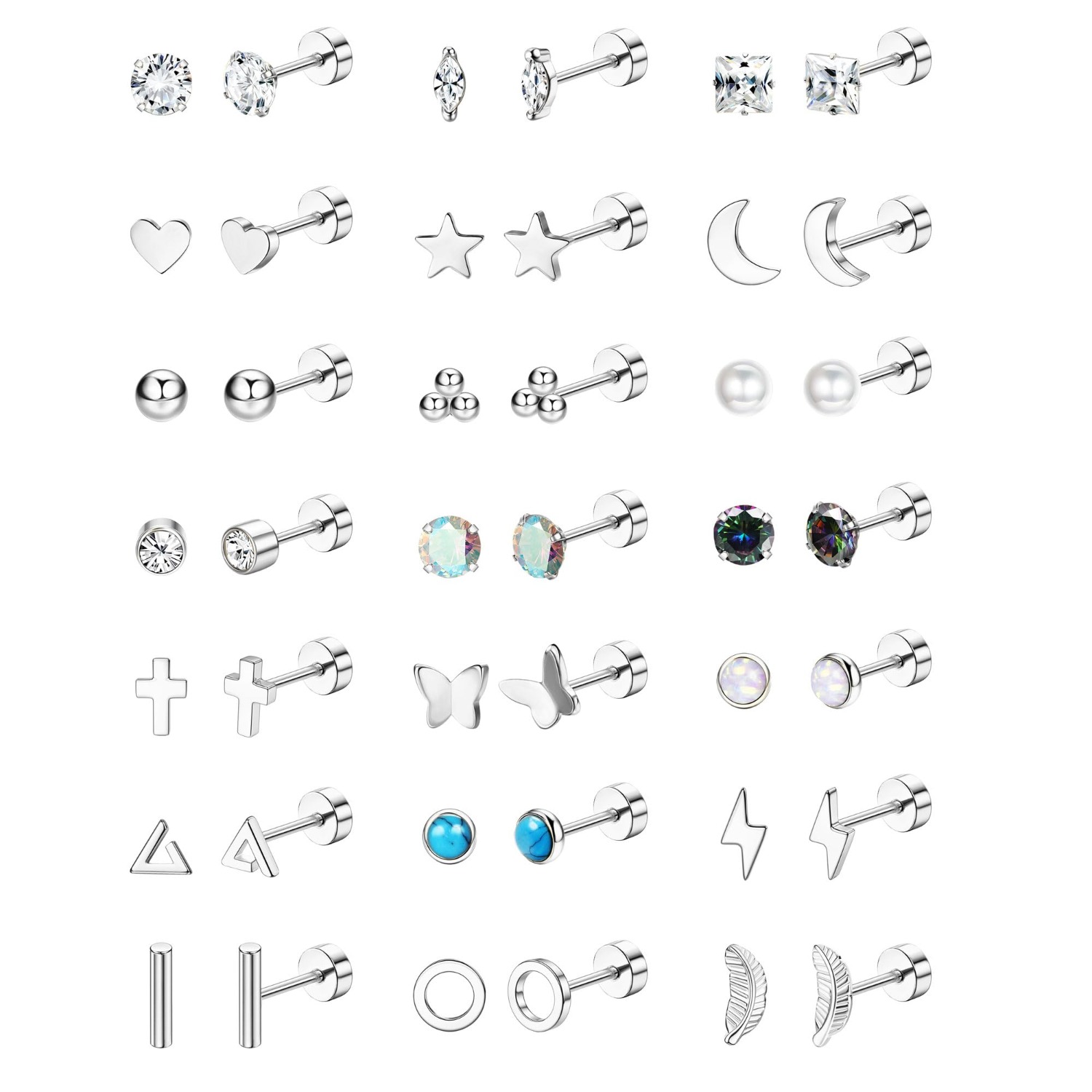 Body Jewelry Surgical Steel - Florideco 1 paire de boucles d'oreilles