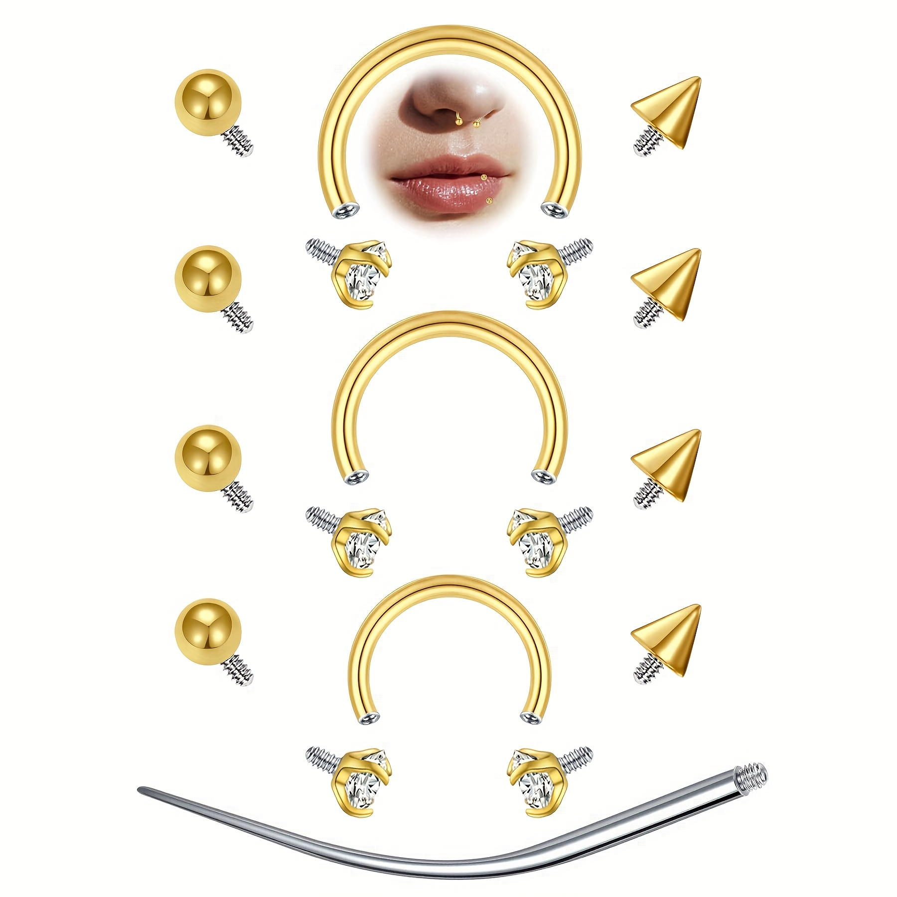 Body Jewelry Replacement Ball - Anneaux de Septum en fer à