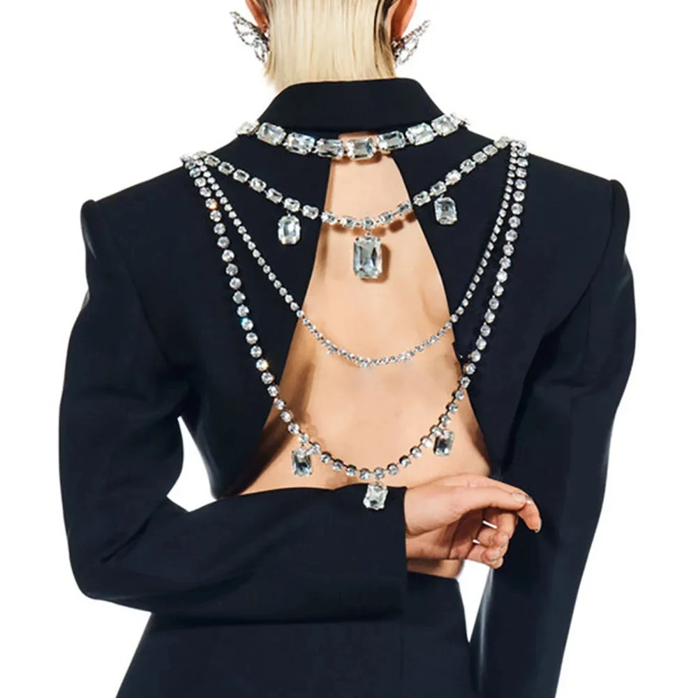 Body Jewelry Retainers - Brillant strass Long gland dos corps
