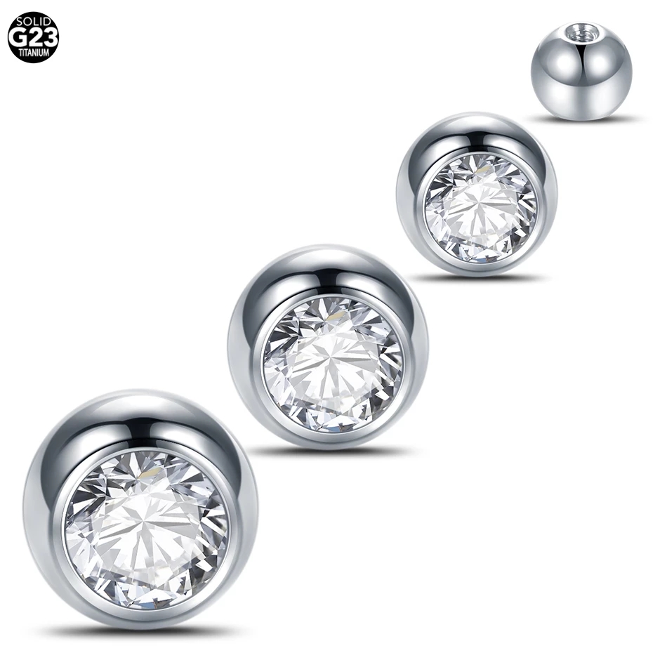 Body Jewelry Replacement Ball - Boules de cristal filetées externes en