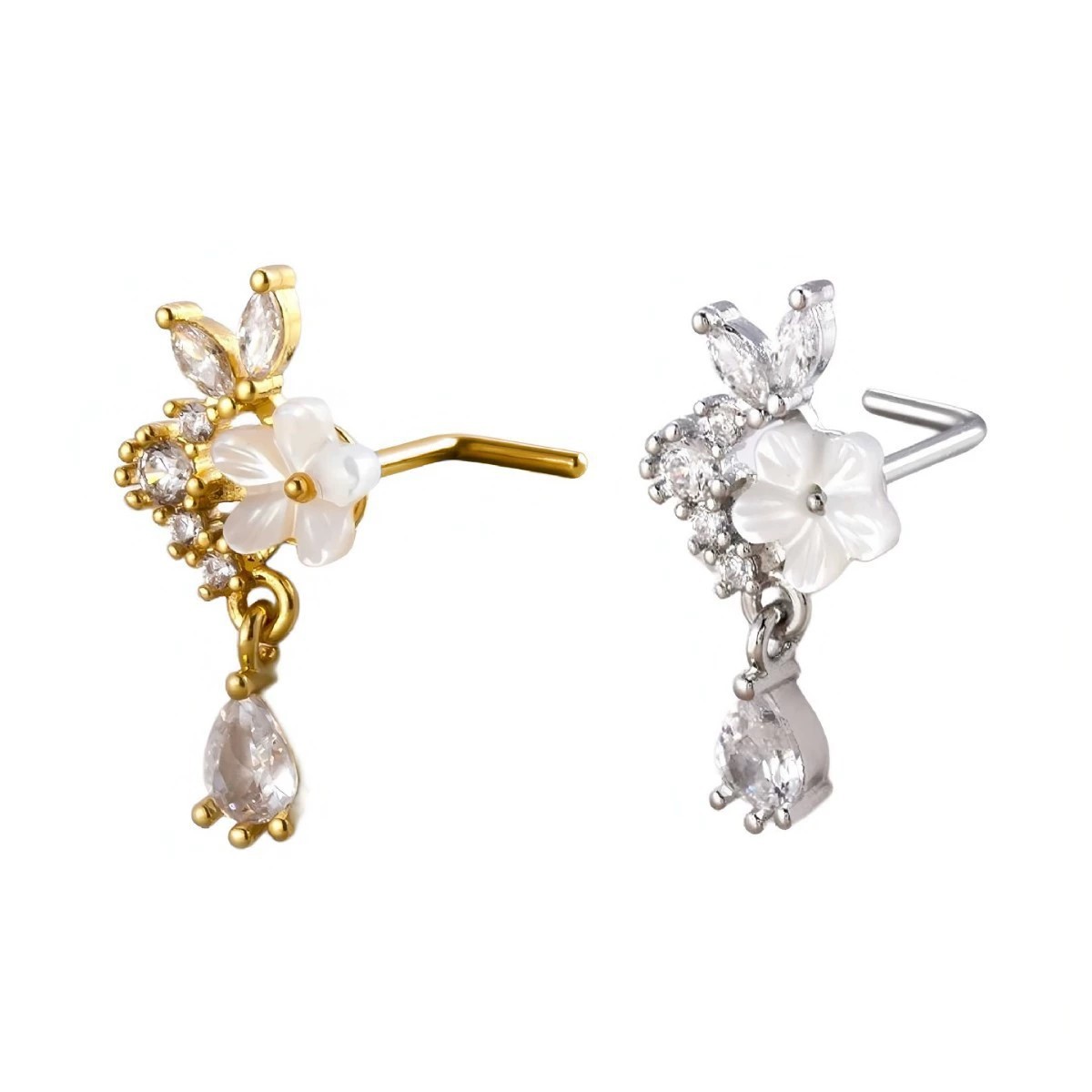 Anneau de nez fleur dorée avec - Body Jewelry Surgical Steel avis et prix