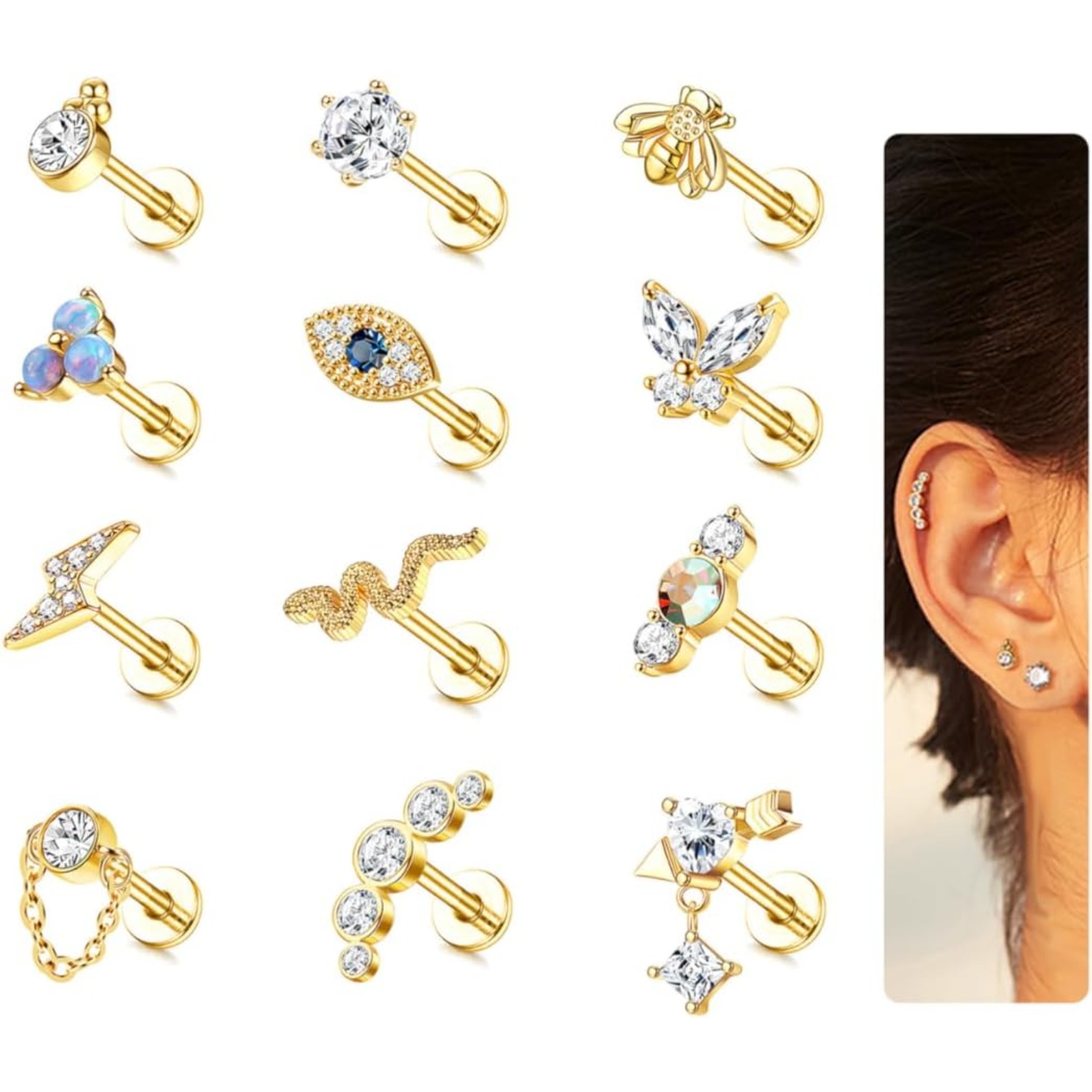 Bobisty 1 pièce boucles d'orei - Body Jewelry Surgical Steel avis et prix