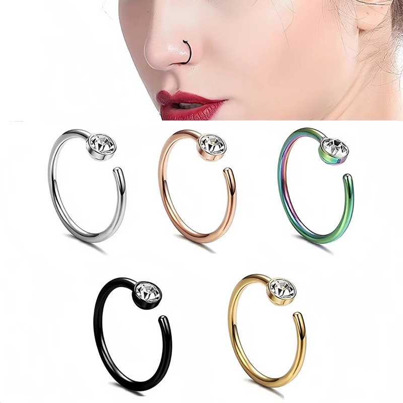 5 pièces, anneaux de nez 18G,  - Body Jewelry Surgical Steel avis et prix