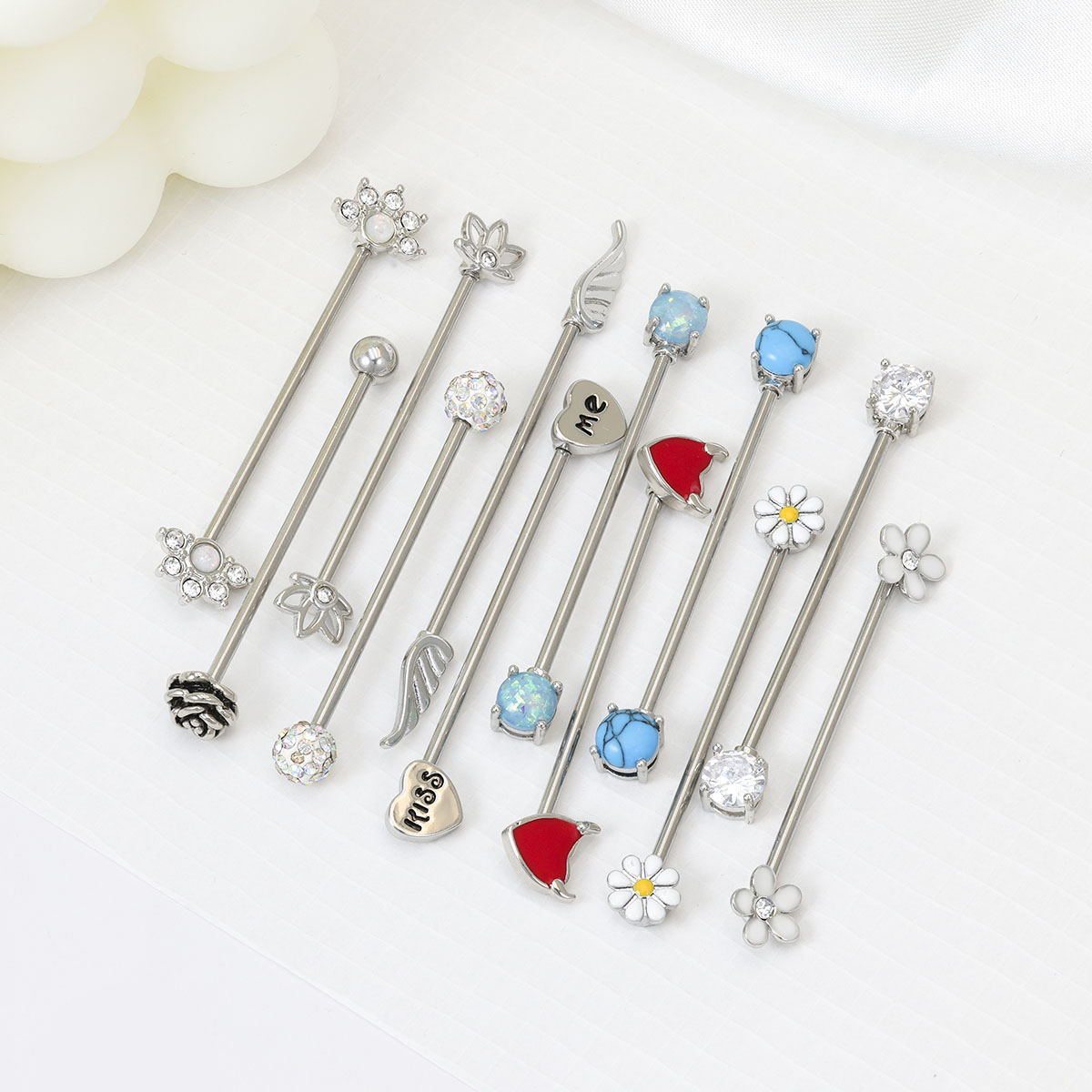 16G flèches coeurs haltère ind - Body Jewelry Surgical Steel avis et prix