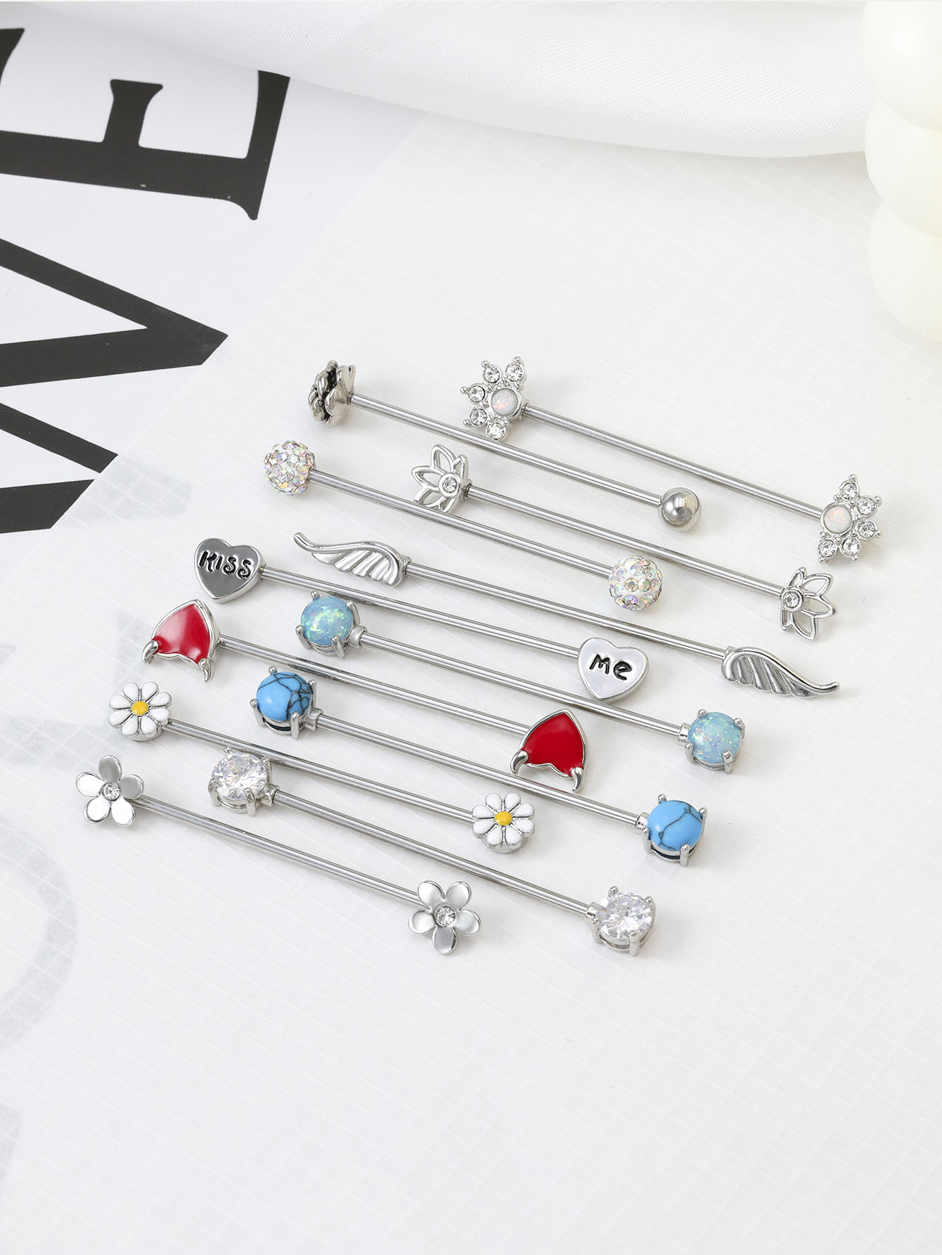 16G flèches coeurs haltère ind - Body Jewelry Surgical Steel avis et prix