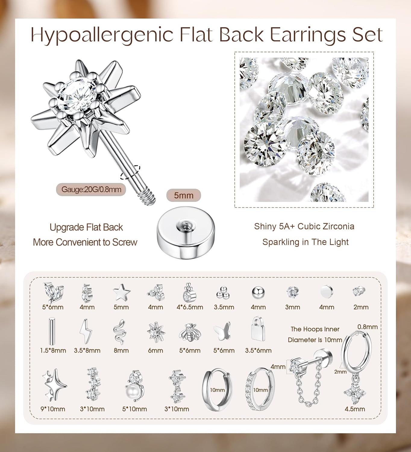 Bobisty 1pc boucles d'oreilles - Body Jewelry Surgical Steel avis et prix