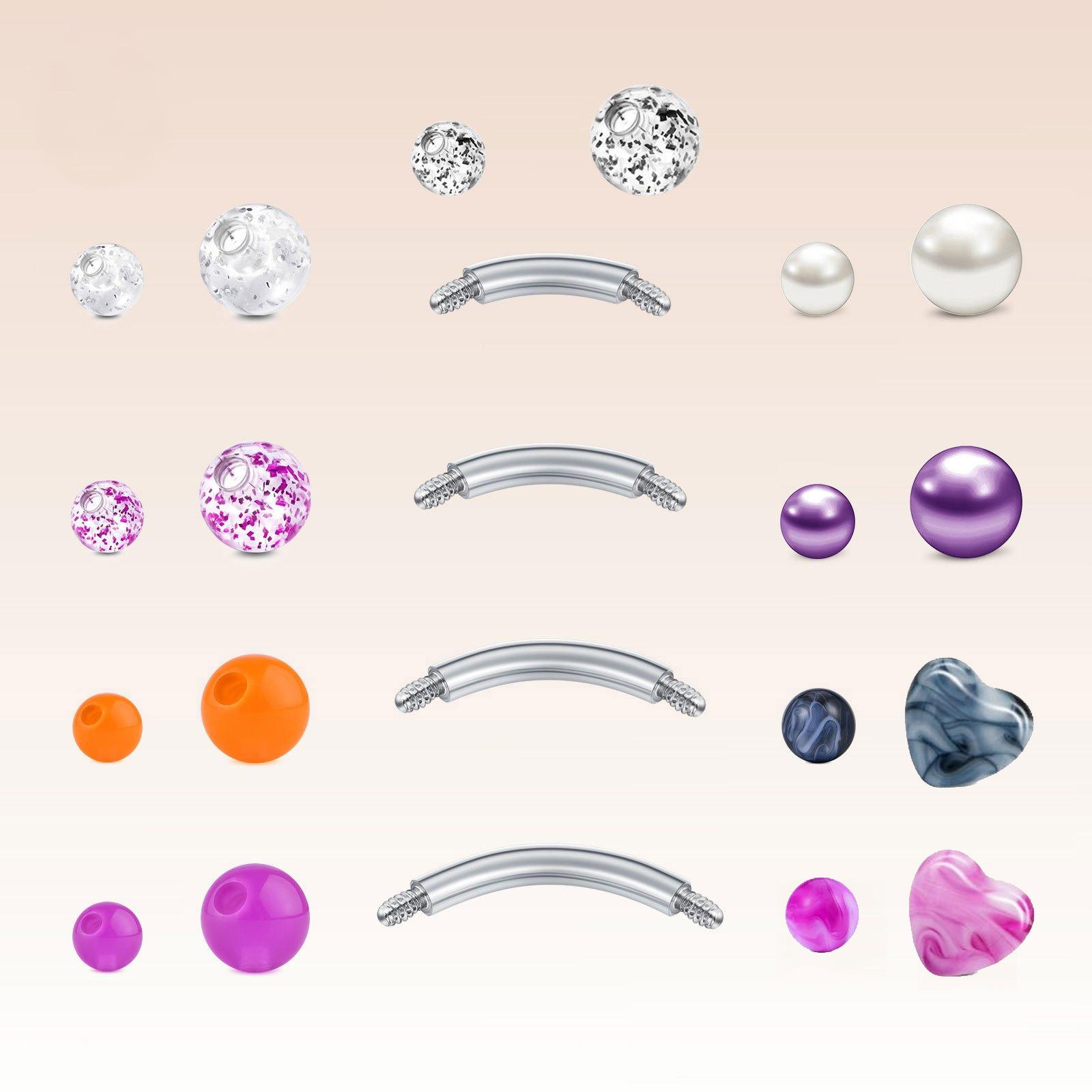 22pcs 14G en acier inoxydable  - Body Jewelry Replacement Ball avis et prix