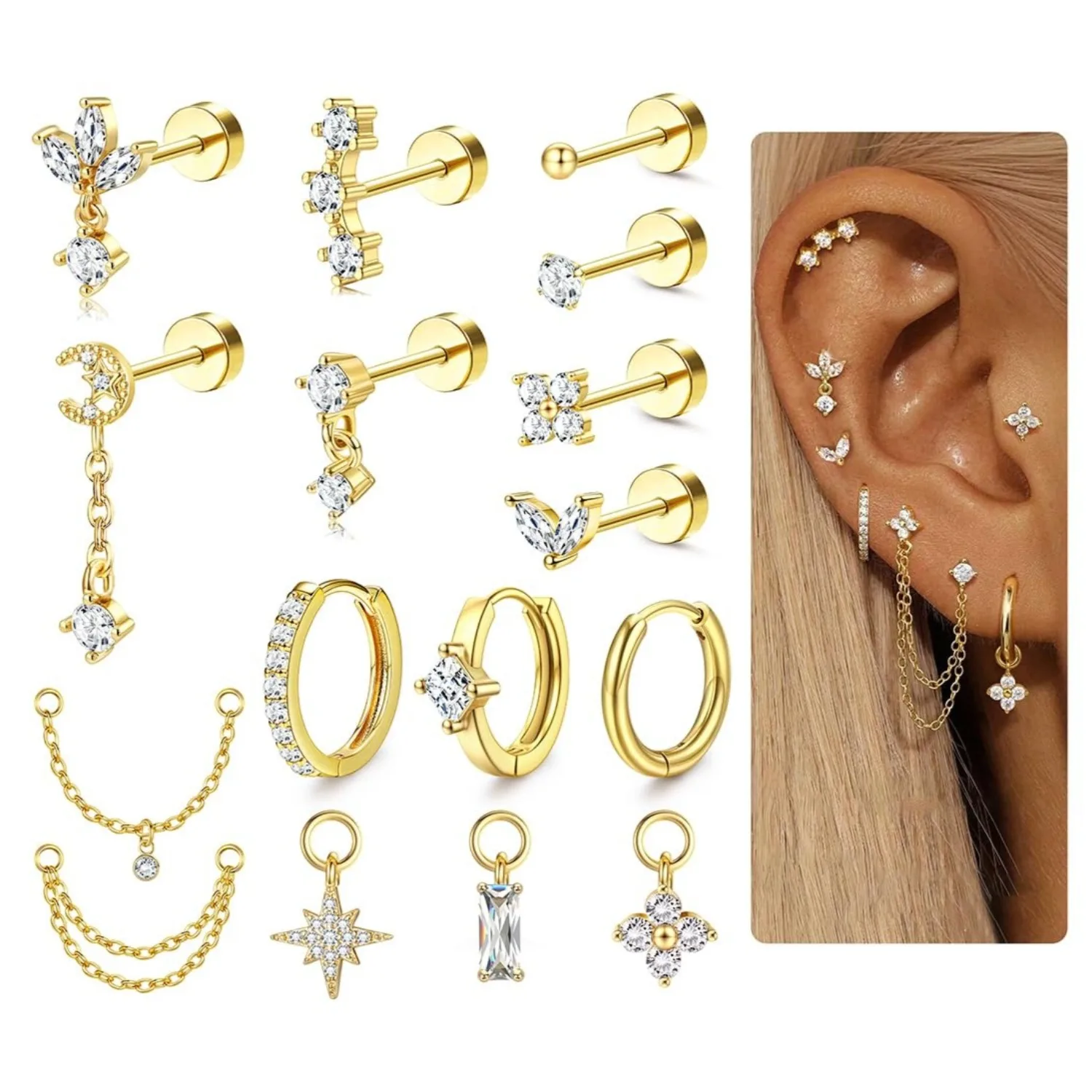 Boucles d'oreilles en cartilag - Body Jewelry Surgical Steel avis et prix