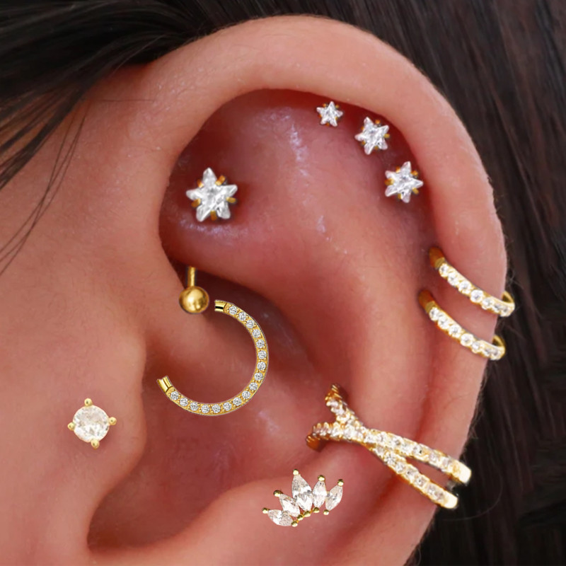 Boucles d'oreilles Helix Star  - Body Jewelry Surgical Steel avis et prix
